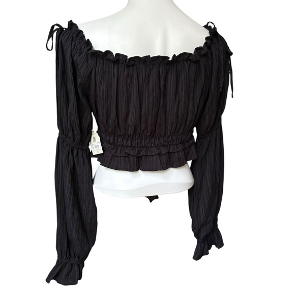 NWT, Altar’d State Black Peasant Crop Top, Sz M - Picture 6 of 12